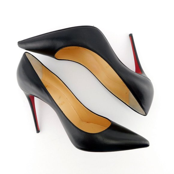 CHRISTIAN LOUBOUTIN Black Leather Classic Stiletto Heel Pumps 38.5 - Picture 4 of 8